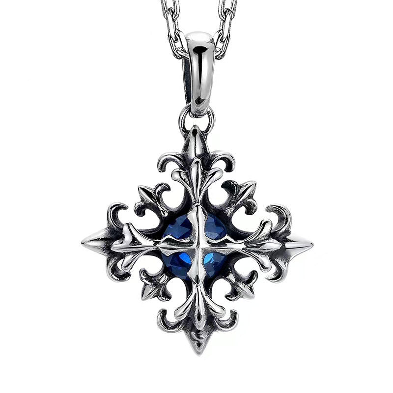 Men Cross Flower Pendant