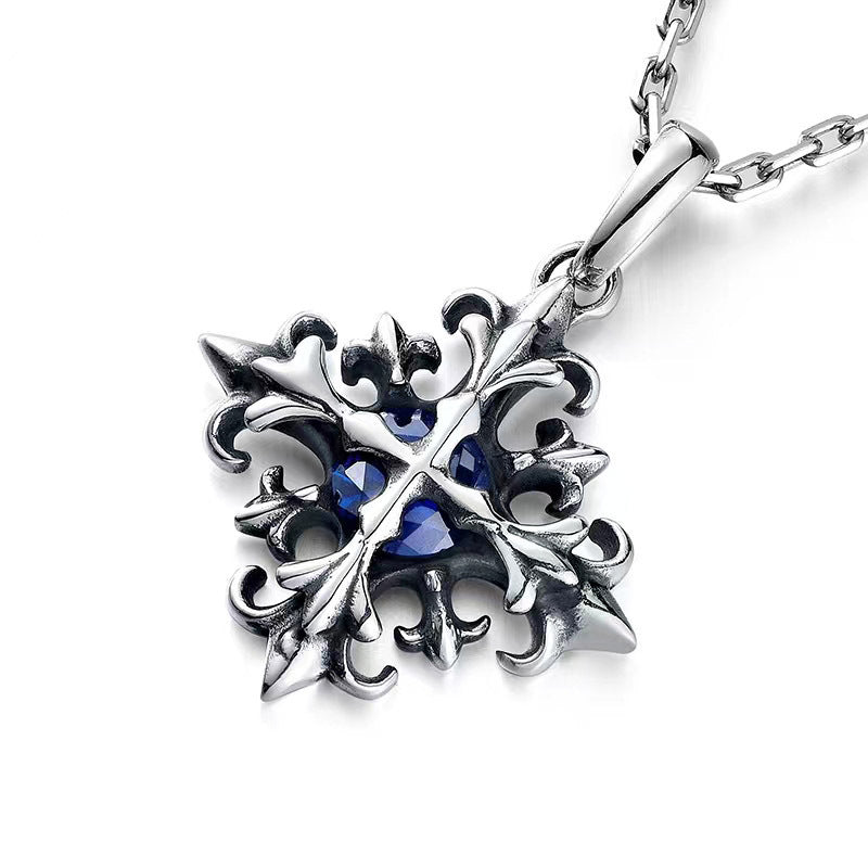 Men Cross Flower Pendant
