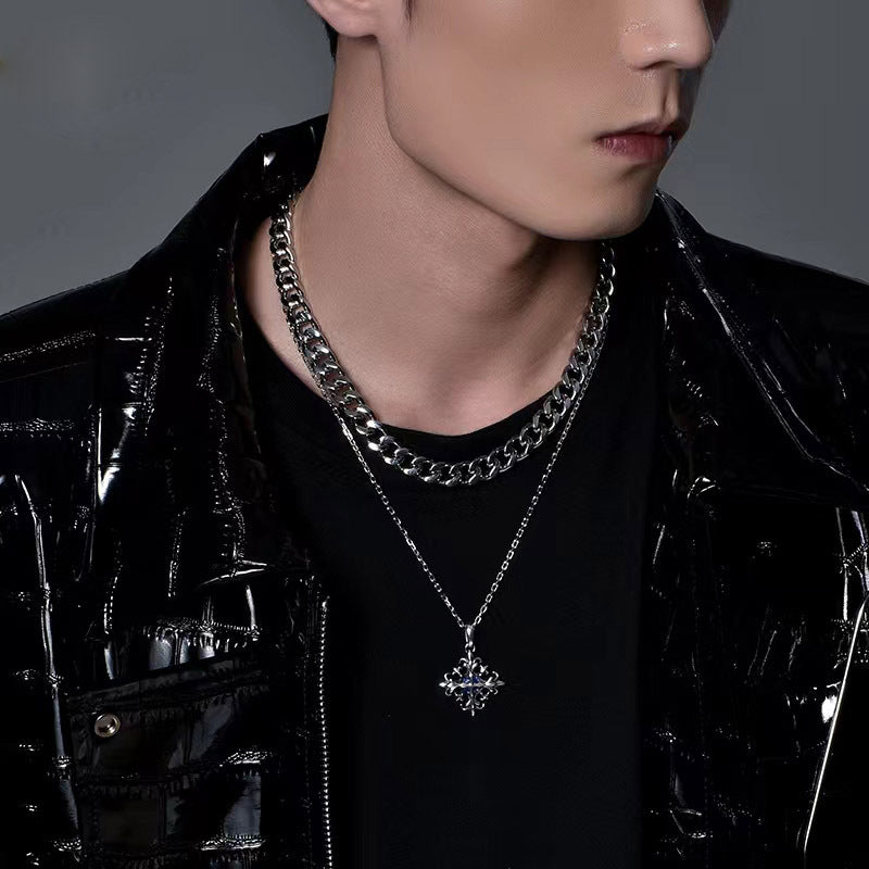Men Cross Flower Pendant