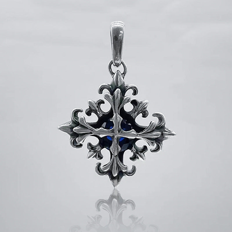 Men Cross Flower Pendant