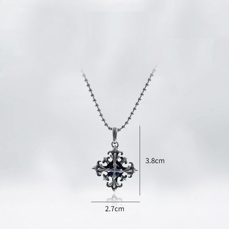 Men Cross Flower Pendant